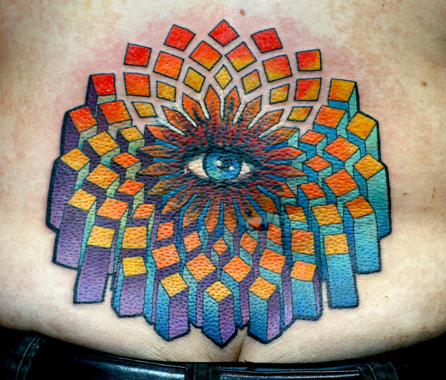 Photo:  geometric tattoo 009 with eye